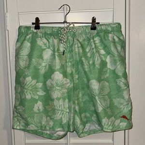 Tommy Bahama Green Floral Men's Swim Trunks